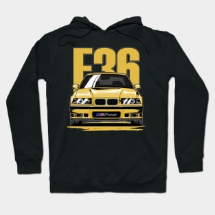 BMW M3 E36 Yellow Hoodie